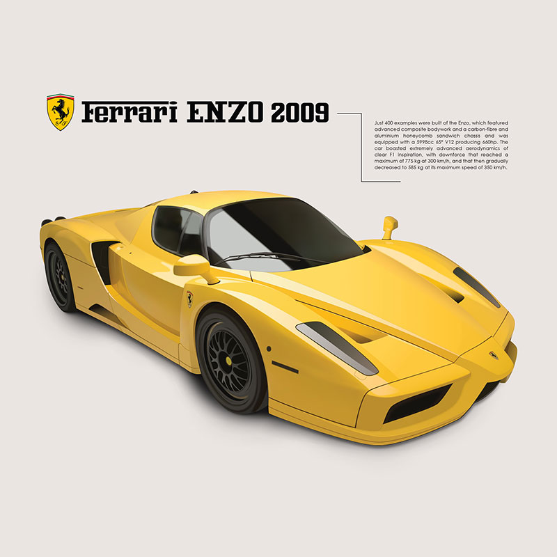 Ferrari Enzo 2009 vector rendering