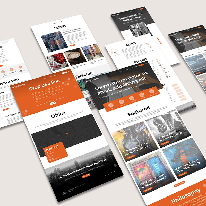 SignatureWEB website mockup redesign